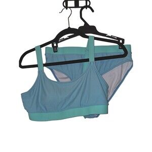 Dolphin Swimwear Women’s Teal  Two-Piece Swimsuit  Size Large Excellent Clean